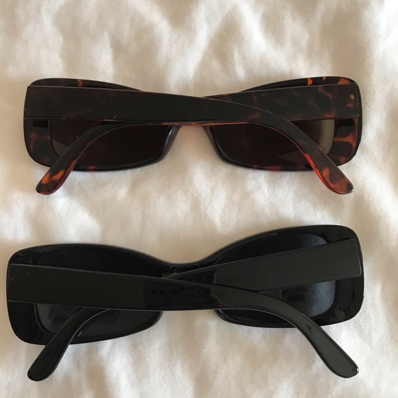 Rectangular black and tortoise shell sunglasses - Picture 4 of 4
